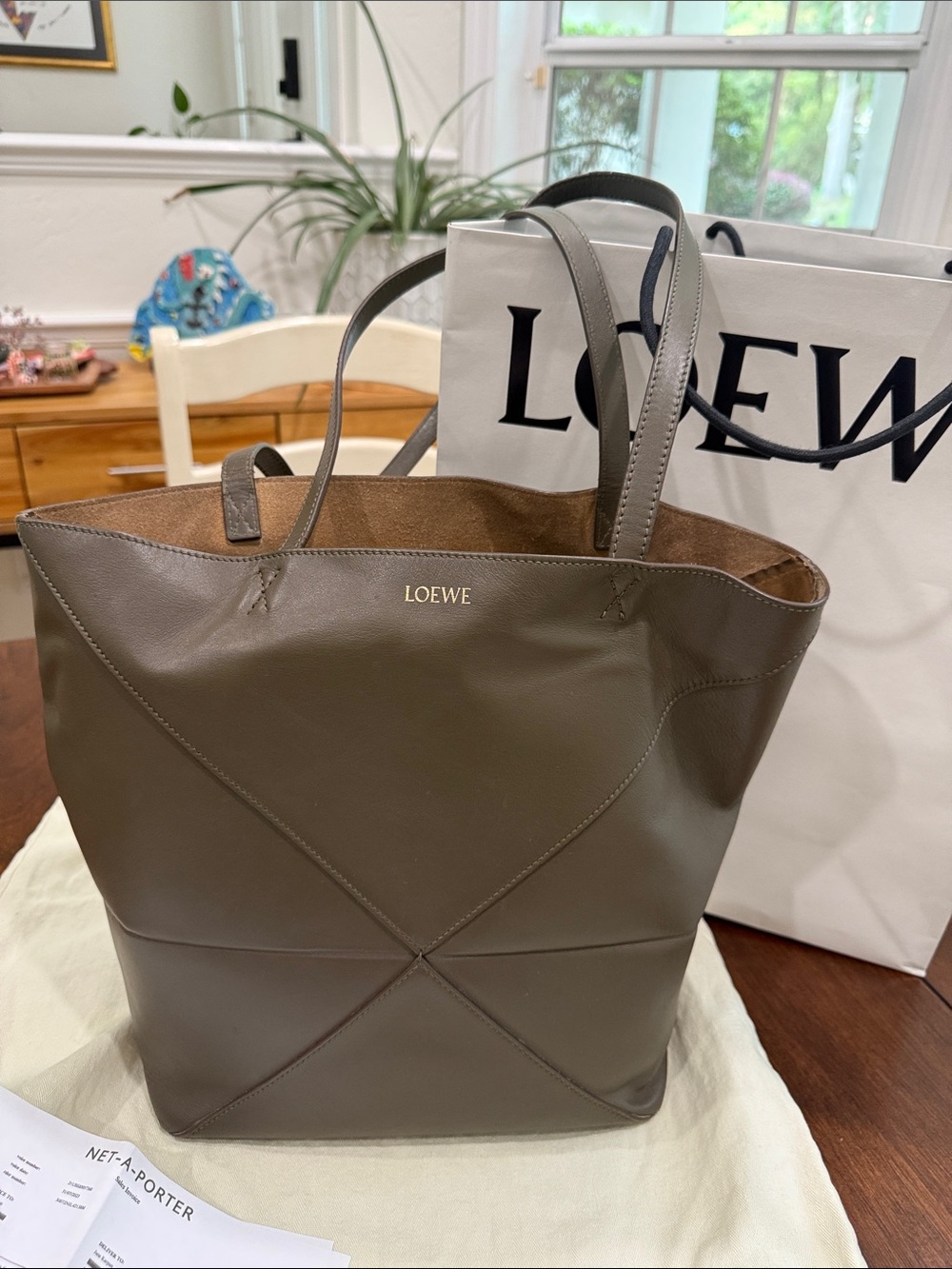 Loewe Medium Puzzle Fold Tote with organizer, receipt, dust bag, & gift bag